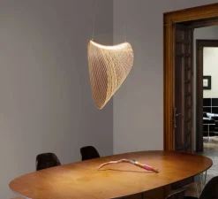 Suspension, Illan 80, dimmable coupure de phase, bouleau, LED, 2700K, Ø80cm, H80cm - Luceplan