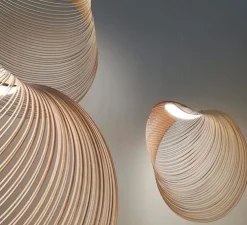 Suspension, Illan 100, dimmable coupure de phase, bouleau, LED, 2700K, Ø100cm, H100cm - Luceplan