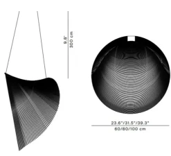 Suspension, Illan 60, dimmable coupure de phase, bouleau, LED, 2700K, Ø60cm, H60cm - Luceplan