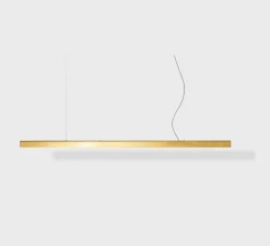 Suspension, I-Model Cord, laiton poli, LED, dim, 2700K, 4260 lm, L300cm, H5,3cm - Anour