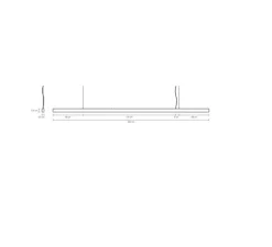 Suspension, I-Model Cord, laiton poli, LED, dim, 2700K, 3550 lm, L250cm, H5,3cm - Anour