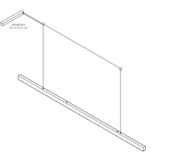 Suspension, I-Model Cordless, laiton poli, LED, dim, 2700K, 2130 lm, L150cm, H5,3cm - Anour