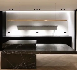 Suspension, I-Model Cordless, laiton brossé, LED, dim, 2700K, 4260 lm, L300cm, H5,3cm - Anour