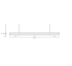 Suspension, I-Model Cordless, acier brossé, LED, dim, 2700K, 2840 lm, L200cm, H5,3cm - Anour