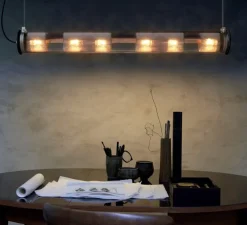 Suspension, In the tube 120-1300 horizontal, dorée, maille dorée, Ø14cm, P132cm - Dcw editions