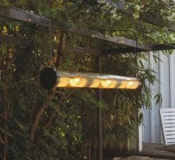 Suspension, In the tube 120-1300 horizontal, dorée, maille dorée, Ø14cm, P132cm - Dcw editions