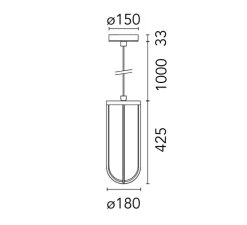 Suspension, In Vitro, vert pâle, IP66, LED, 2700K, 799 lm, Ø18cm, H42,5cm - Flos
