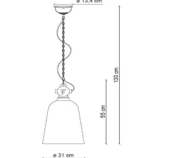 Suspension, Industrial C1745, bordeaux, Ø31cm, H55cm - Ferroluce
