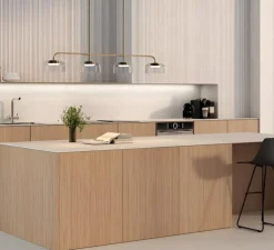 Suspension, Ipon C1316/4, laiton et verre transparent, LED, dim, 2700K, 2100 lm, L141,5cm, H205cm-Aromas del Campo