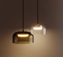 Suspension, Ipon, or antique, verre clair, LED, dim, 2700K, 810 lm, Ø20cm, H10,2cm-Aromas del Campo