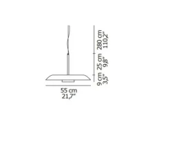 Suspension, Iride 878, rouge, LED, 2700K, 1330 lm, Ø55cm, H9cm - Oluce