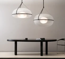 Suspension, Iris, A/A, noir, LED, dim, 1-10V, 2700k, Ø90cm, H60cm - A-N-D