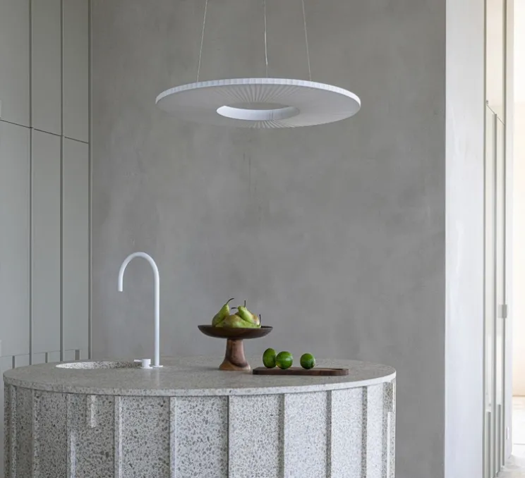 Suspension, Iris Horizontal 60, blanc, LED, dim, 2700K, 5250 lm, Ø60cm, P60cm - Dix heures dix