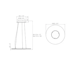 Suspension, Iris Horizontal 60, blanc, LED, dim, 2700K, 5250 lm, Ø60cm, P60cm - Dix heures dix