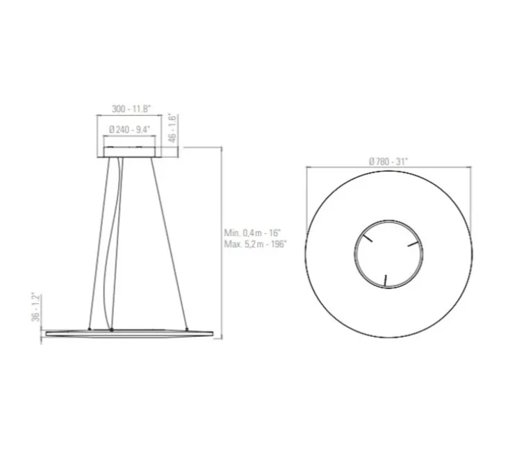 Suspension, Iris Horizontal 80, blanc, LED, dim, 2700K, 7350 lm, Ø78cm, P78cm - Dix heures dix