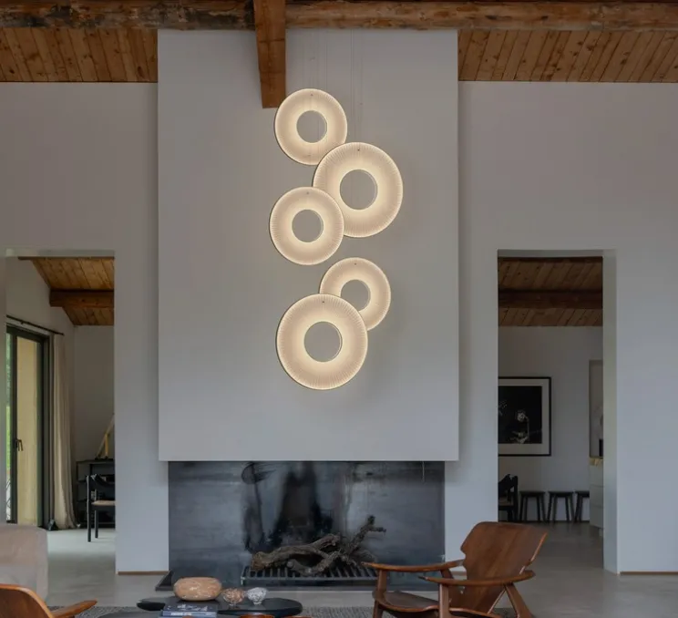 Suspension, Iris Verticall 80, blanc, LED, dim, 2700K, 7350 lm, Ø78cm, P78cm - Dix heures dix