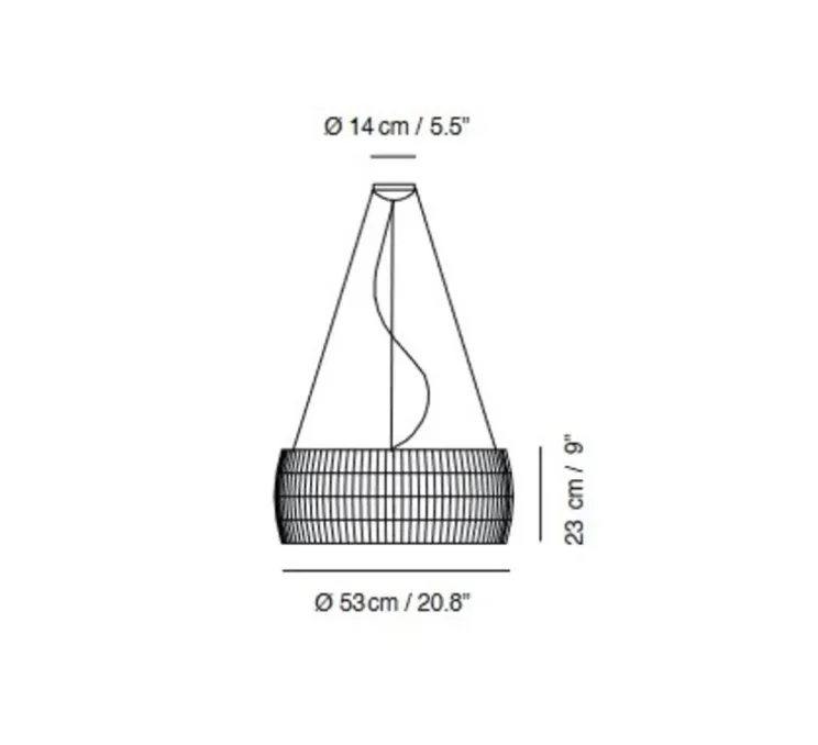 Suspension, Isamu, blanc, Ø53cm, H23cm - Carpyen