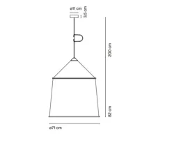 Suspension, Jaima, beige, LED, 2700K, IP65,1022lm, Ø71cm, H82cm - marset