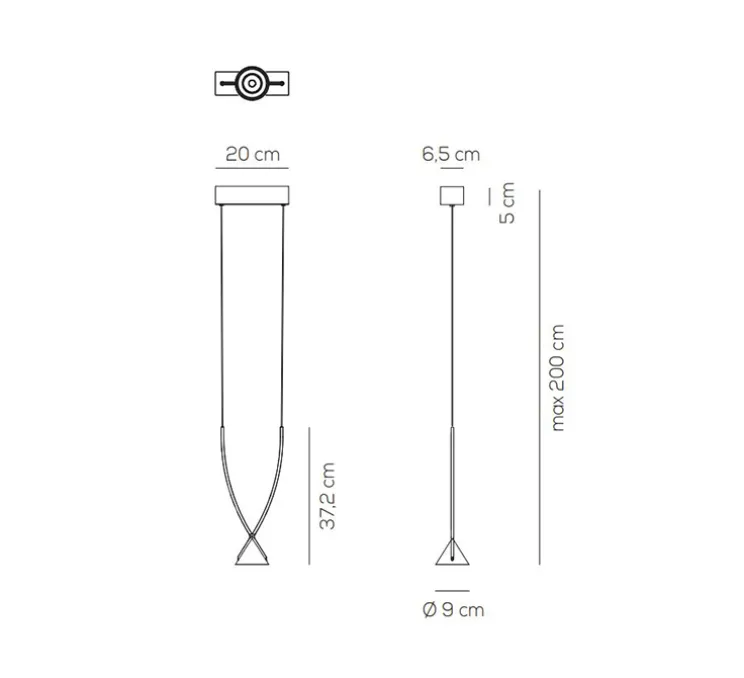 Suspension, Jewel 01, variable, noir, LED, 2700K, 671lm, L20cm, H37,2cm - Axolight