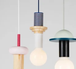 Suspension, JUNIT, Column, frêne, bleu, H25cm - SCHNEID