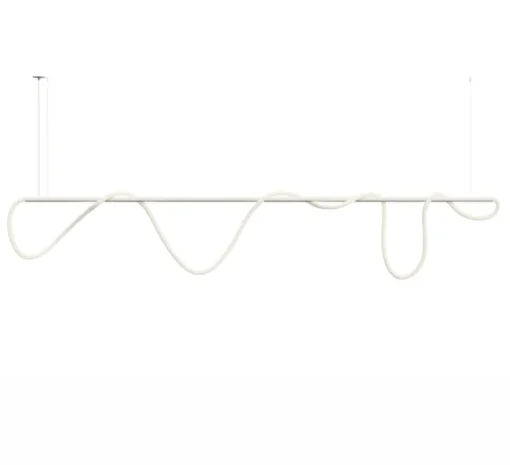 Suspension, Kaa Line, Tube blanc de 1m, Tube LED de 1,5m, blanc, IP40, LED, 2700K, 1950 lm, L100cm, H3cm - Beneito Faure