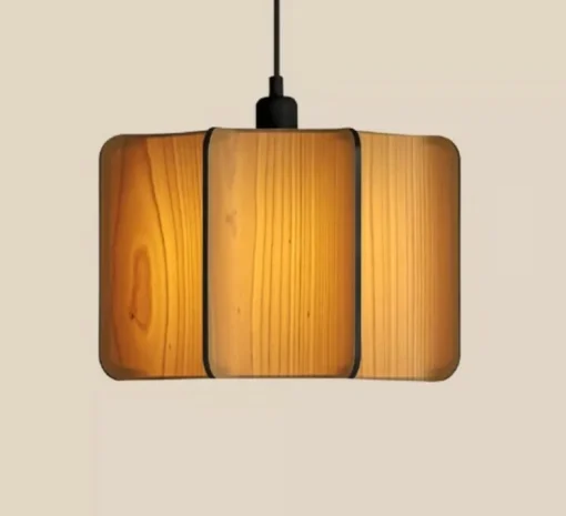 Suspension, Kactos, hêtre, stucture noire, L38cm, H24cm - LZF