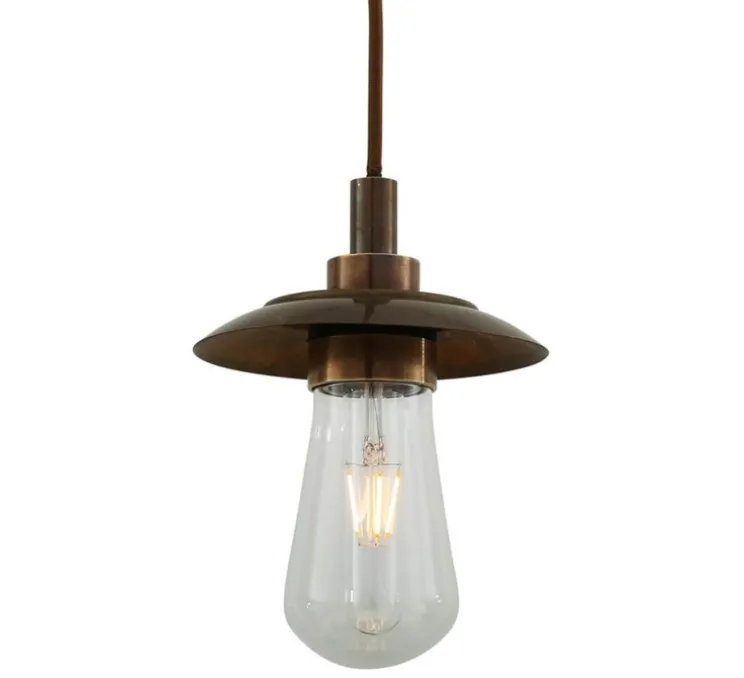 Suspension, Kai, laiton antique, IP65, Ø21cm, H22cm - Mullan Lighting