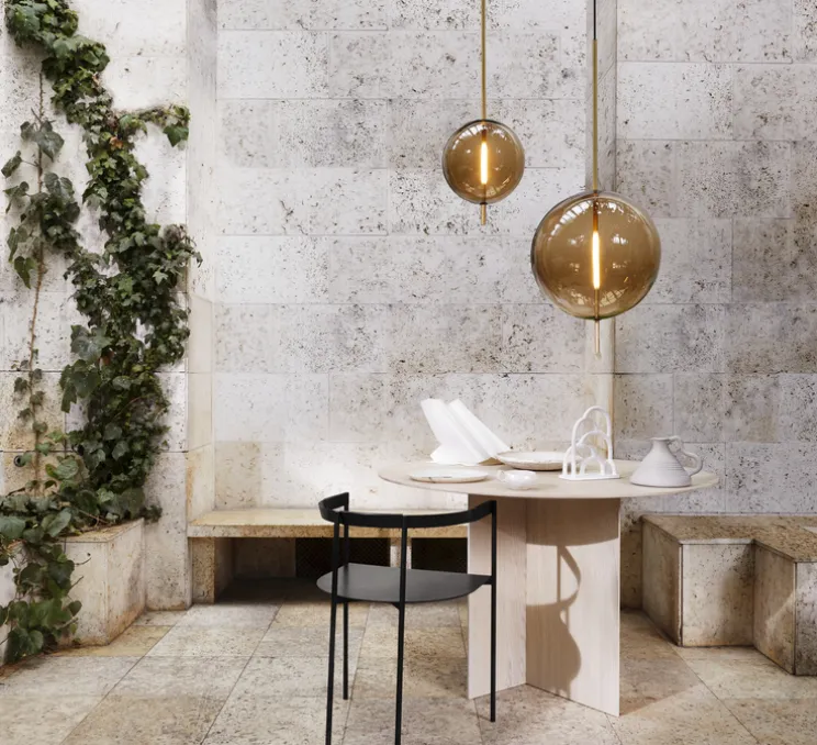Suspension, Kandinsky, marron, Ø30cm, H80cm, LED, 2700K, 417lm - PHOLC