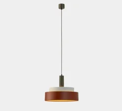 Suspension, Keops M, rouge brique, blanc gris, gris brun , Ø40cm, H31cm - LEDS C4