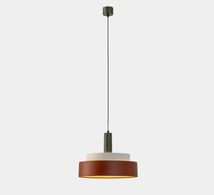 Suspension, Keops M, rouge brique, blanc gris, gris brun , Ø40cm, H31cm - LEDS C4