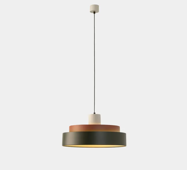 Suspension, Keops XL, gris brun, rouge brique, blanc gris, Ø50cm, H25cm - LEDS C4