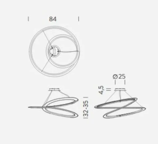 Suspension, Kepler minor directe, blanc, LED, 3000k, 4000lm, Ø84cm, H32cm - Nemo lighting