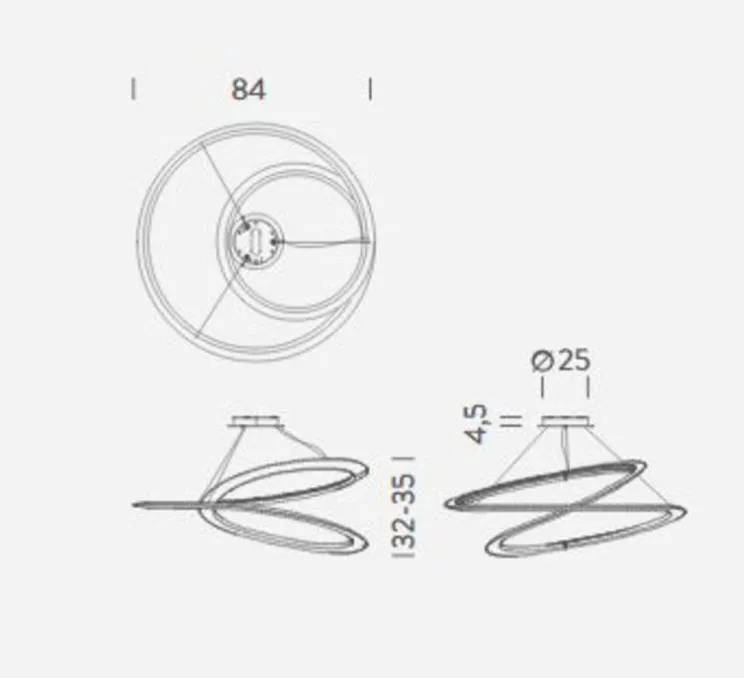 Suspension, Kepler minor directe, blanc, LED, 3000k, 4000lm, Ø84cm, H32cm - Nemo lighting