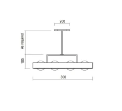 Suspension, Kernel, noir, LED, L80cm, H20cm - Bert Frank