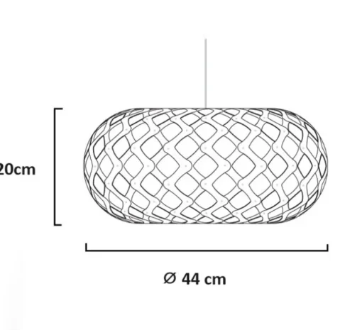 Suspension, Kina, version assemblée, bambou naturel, Ø44cm, H20cm - David Trubridge