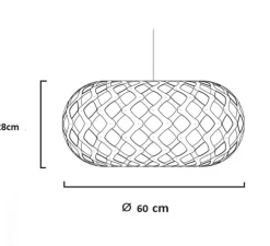 Suspension, Kina, version assemblée, bambou naturel, Ø60cm, H28cm - David Trubridge
