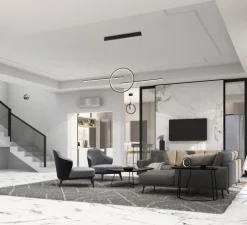 Suspension, Kitesurf, noir, LED, 3000K, 4000 lm, L124cm, H150cm - Mantra