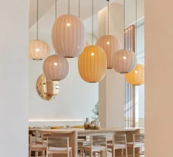 Suspension, Knit Wit, high, jaune, lever de soleil, Ø65cm, H89cm - Made by Hand