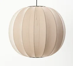 Suspension, Knit-wit, rond, beige, pierre de sable, Ø60cm, H55cm - Made by Hand