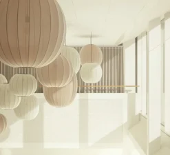 Suspension, Knit-wit, rond, blanc perle, Ø60cm, H55cm - Made by Hand