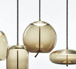 Suspension, Knot Sphera S, marron, laiton, LED, Ø30cm, H30cm - BROKIS