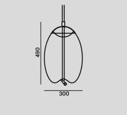 Suspension, Knot Uovo S, marron, laiton, LED, L18cm, H29cm - BROKIS