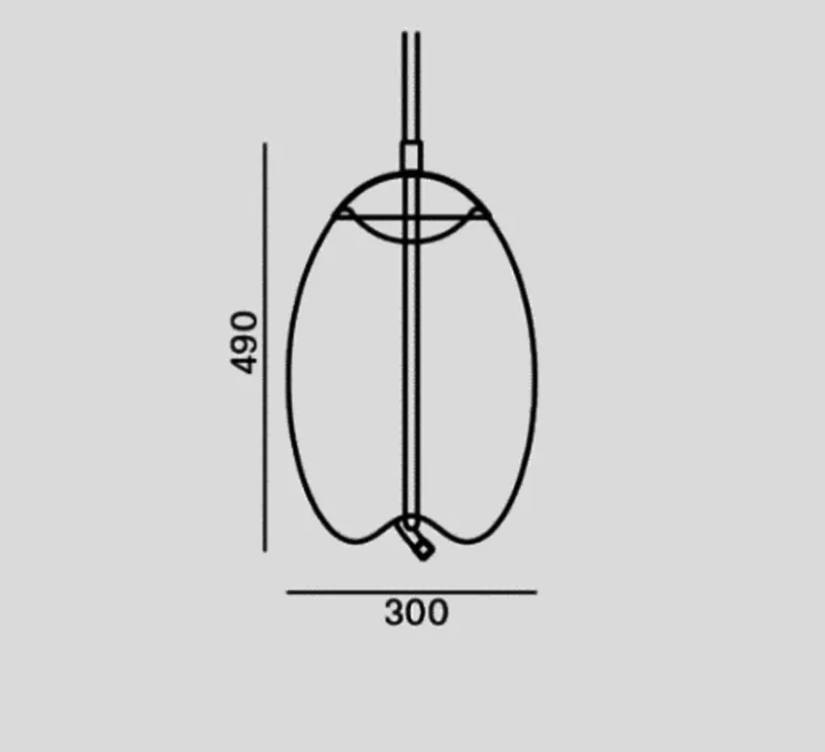 Suspension, Knot Uovo S, marron, laiton, LED, L18cm, H29cm - BROKIS