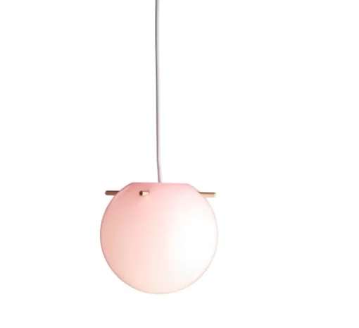 Suspension, Koi, rose opalin, tiges laiton, Ø25cm, H23cm - Frandsen