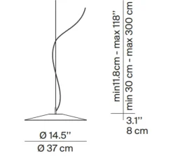 Suspension, Koinè, noir mat, LED, dim, coupure de phase, 2700K, Ø37cm, H8cm - Luceplan