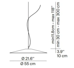 Suspension, Koinè, rouge, LED, dim, coupure de phase, 2700K, Ø55cm, H10cm - Luceplan