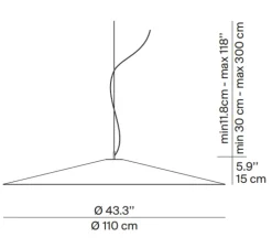 Suspension, Koinè, rouge, LED, dim, coupure de phase, 2700K, Ø110cm, H15cm - Luceplan
