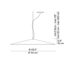 Suspension, Koinè, version acoustique, anthracite, LED, dim, DALI, 3000K, Ø86cm, H8cm - Luceplan