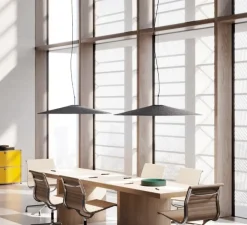 Suspension, Koinè, version acoustique, anthracite, LED, dim, DALI, 2700K, Ø86cm, H8cm- Luceplan