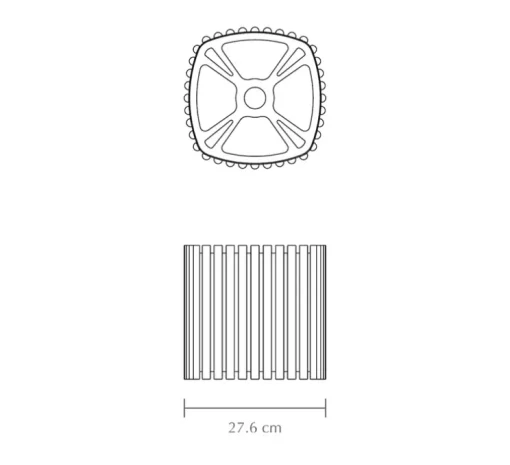 Suspension, Komorebi Square Medium, Chêne foncé, Ø27,5cm, H25cm - Umage